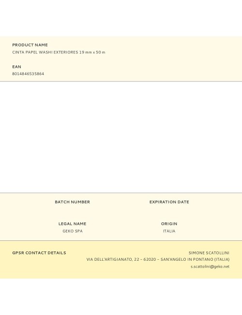 Cinta papel washi exteriores 19 mm x 50 m