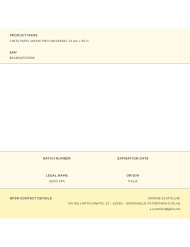 Cinta papel washi pro universal 19 mm x 50 m