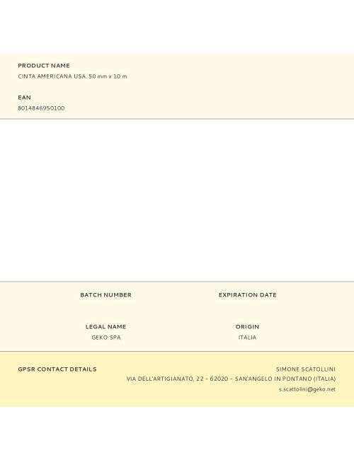 Cinta americana usa, 50 mm x 10 m