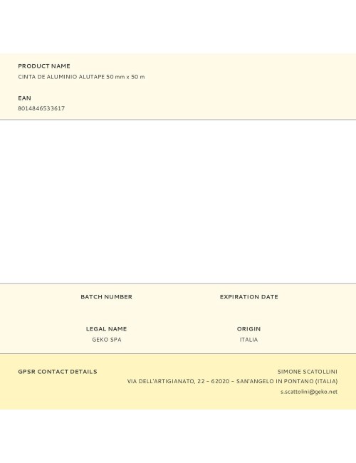 Cinta de aluminio alutape 30 micras 50 mm x 50 m