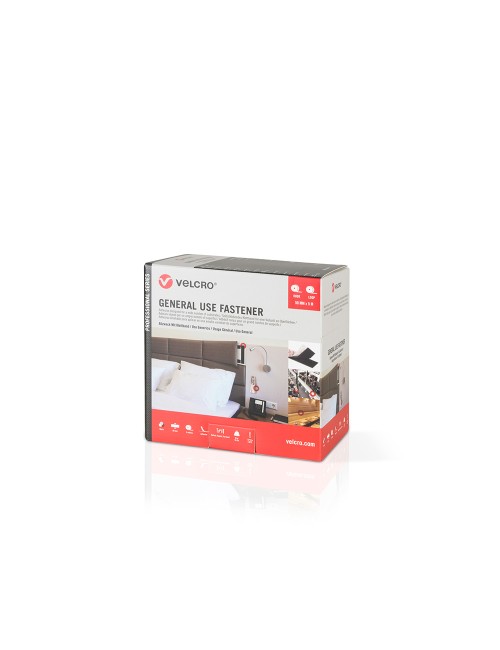 Cinta de gancho y bucle adhesiva blanca 20 mm x 5 m