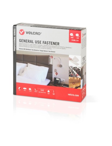 Cinta de gancho y bucle adhesiva negra 50 mm x 5 m