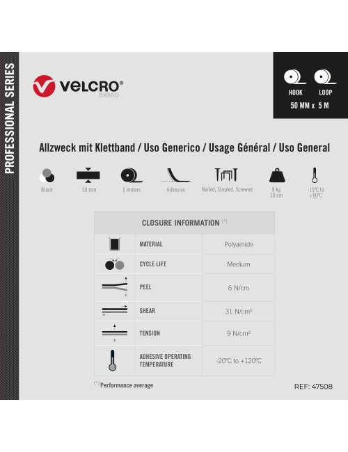 Cinta ultrafuerte adhesiva negra 50 mm x 5 m