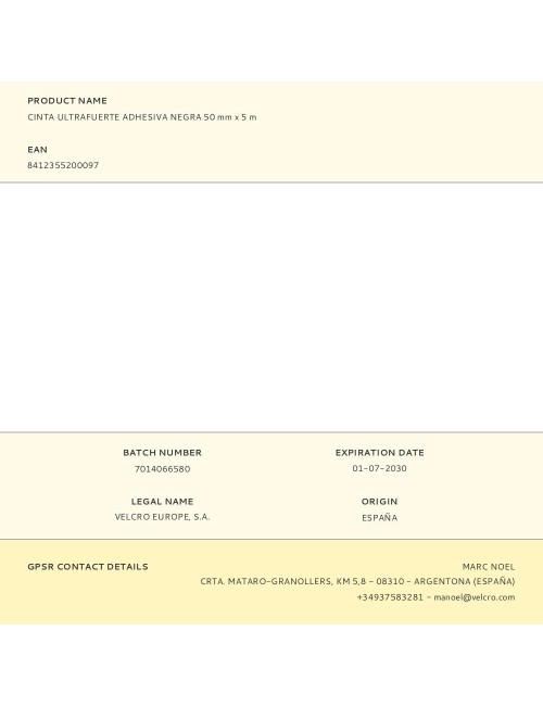 Cinta ultrafuerte adhesiva negra 50 mm x 5 m