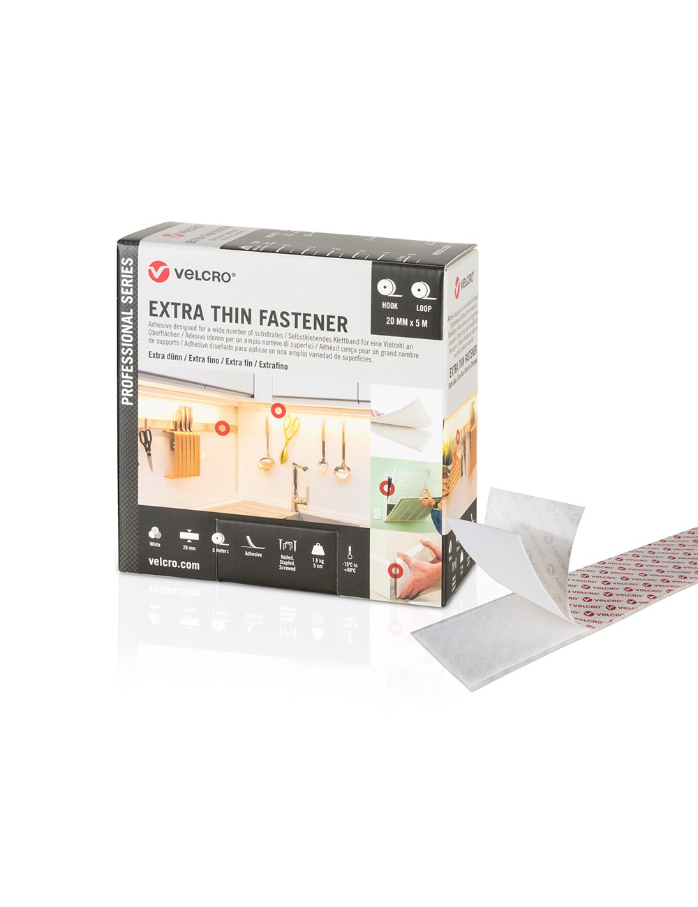 Cinta adhesiva extrafina blanca 20 mm x 5 m