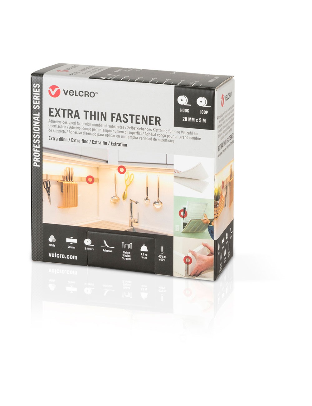 Cinta adhesiva extrafina blanca 20 mm x 5 m