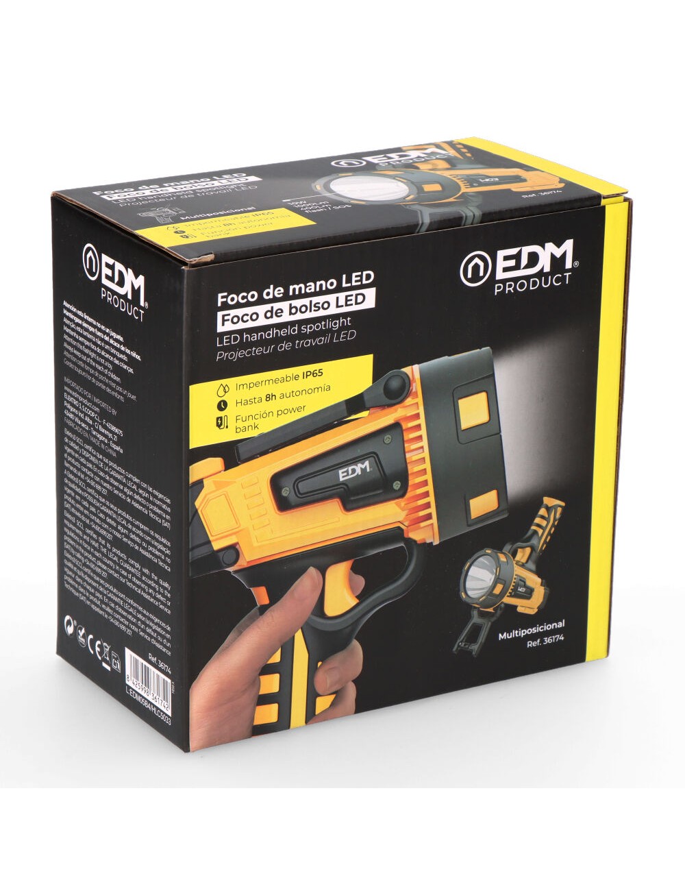 Foco de mano led 10 w 1000 / 400 lm / flash / sos