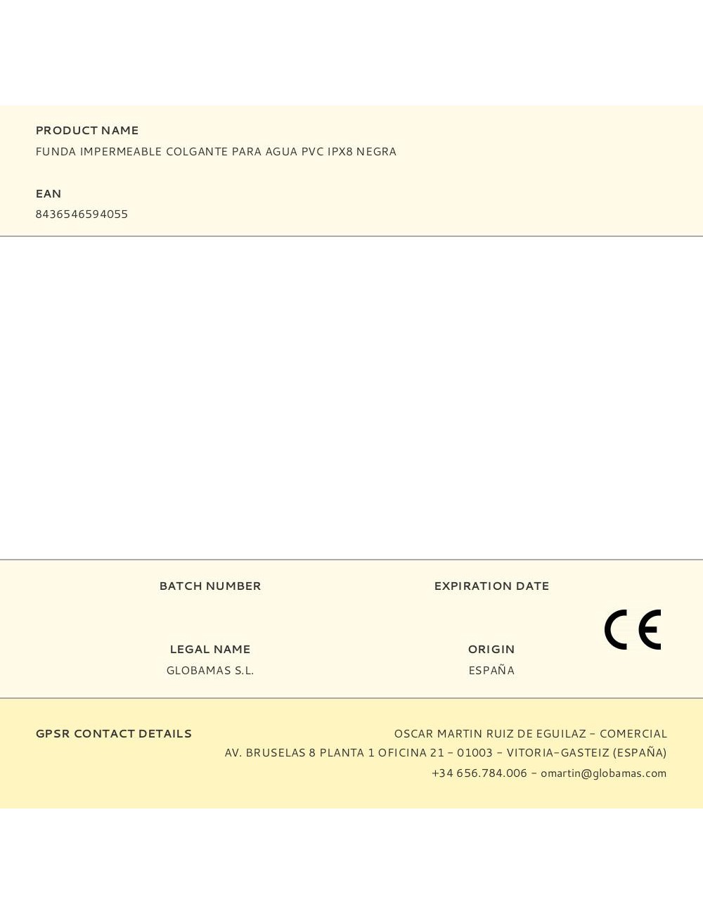 Funda impermeable colgante para agua pvc ipx8 negra