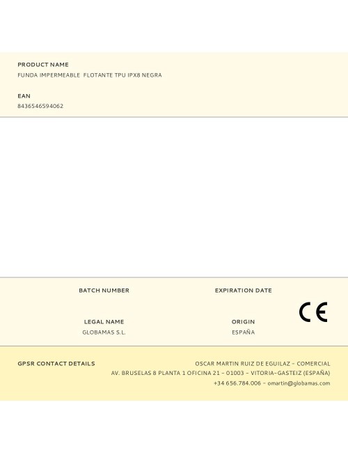 Funda impermeable flotante tpu ipx8 negra