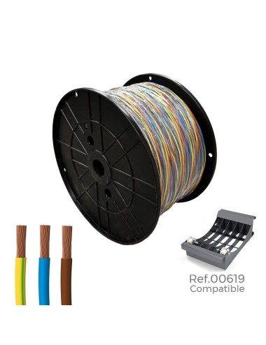 Cablecillo trenzado h07z1-k 3 g 2,50 mm 3 colores, 200 m. (bobina grande)