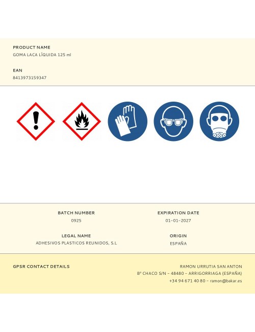 Goma laca líquida 125 ml