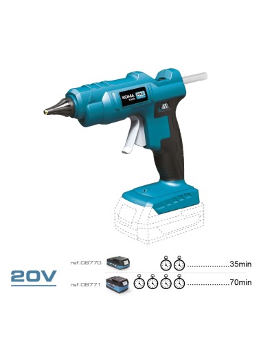 Pistola termofusible 20 v barra de silicona de ø11 mm