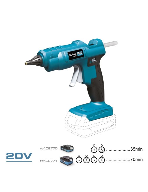 Pistola termofusible 20 v barra de silicona de ø11 mm