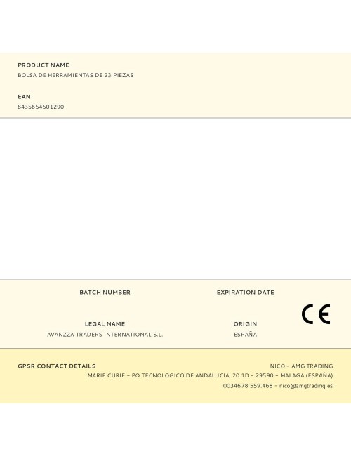 Bolsa de herramientas de 23 piezas