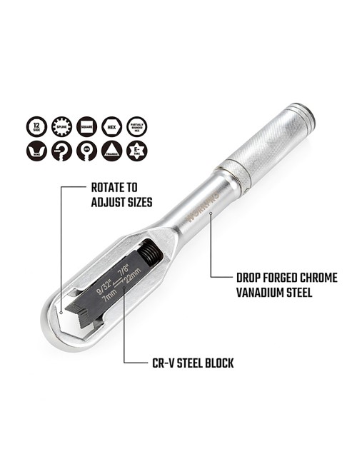 Llave ajustable universal, métrica y sae 7 - 22 mm