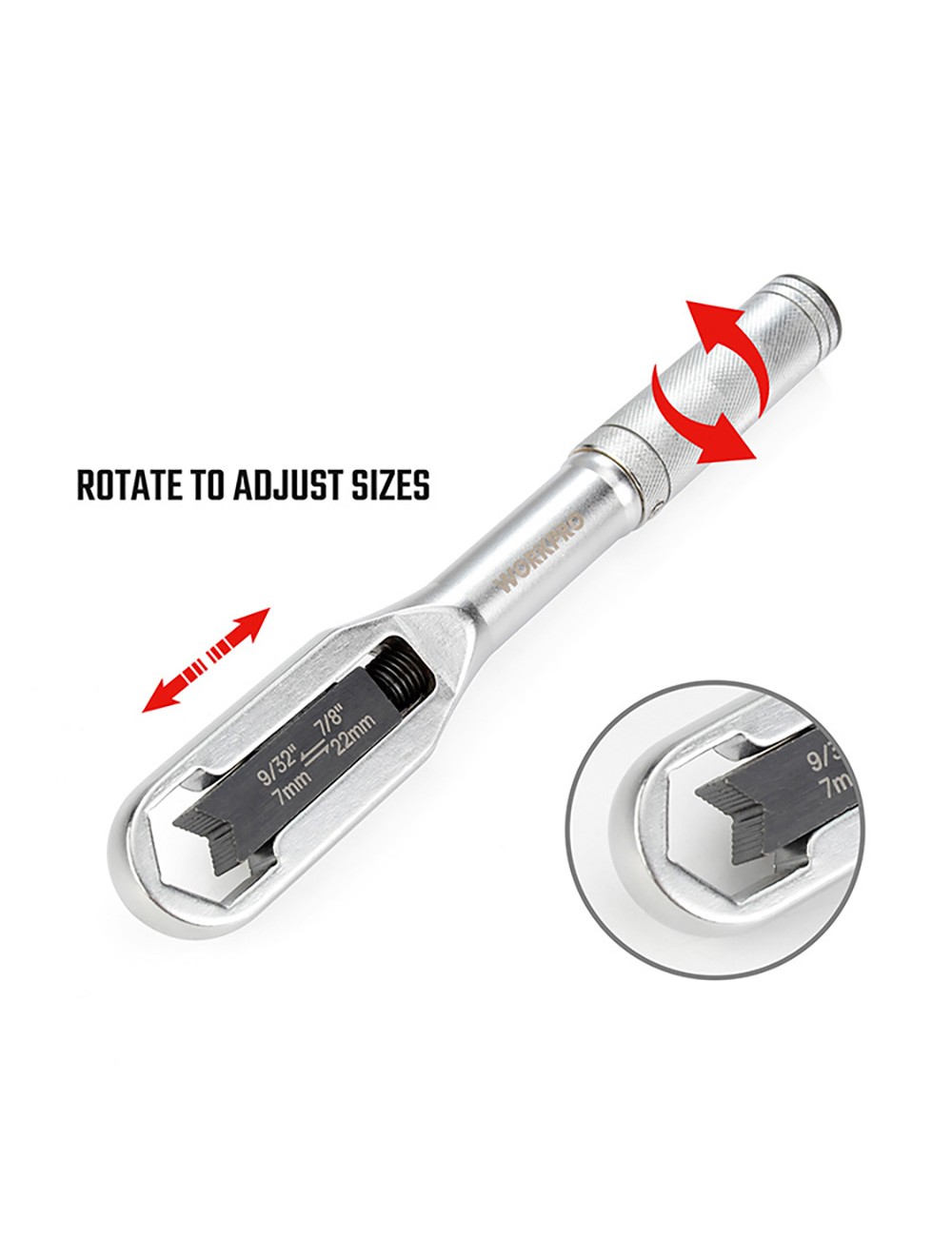 Llave ajustable universal, métrica y sae 7 - 22 mm