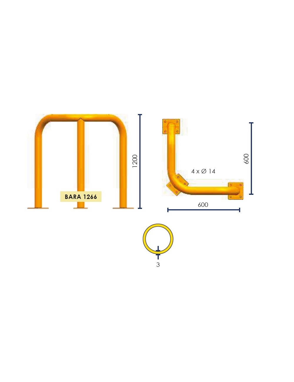 BARRERA DE PROTECCIÓN 600X1200MM BARA1266NJ