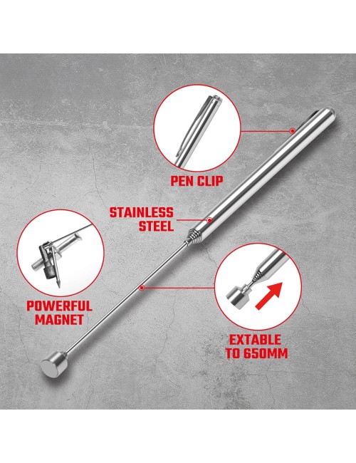 Puntero magnético, extensible, 650 mm