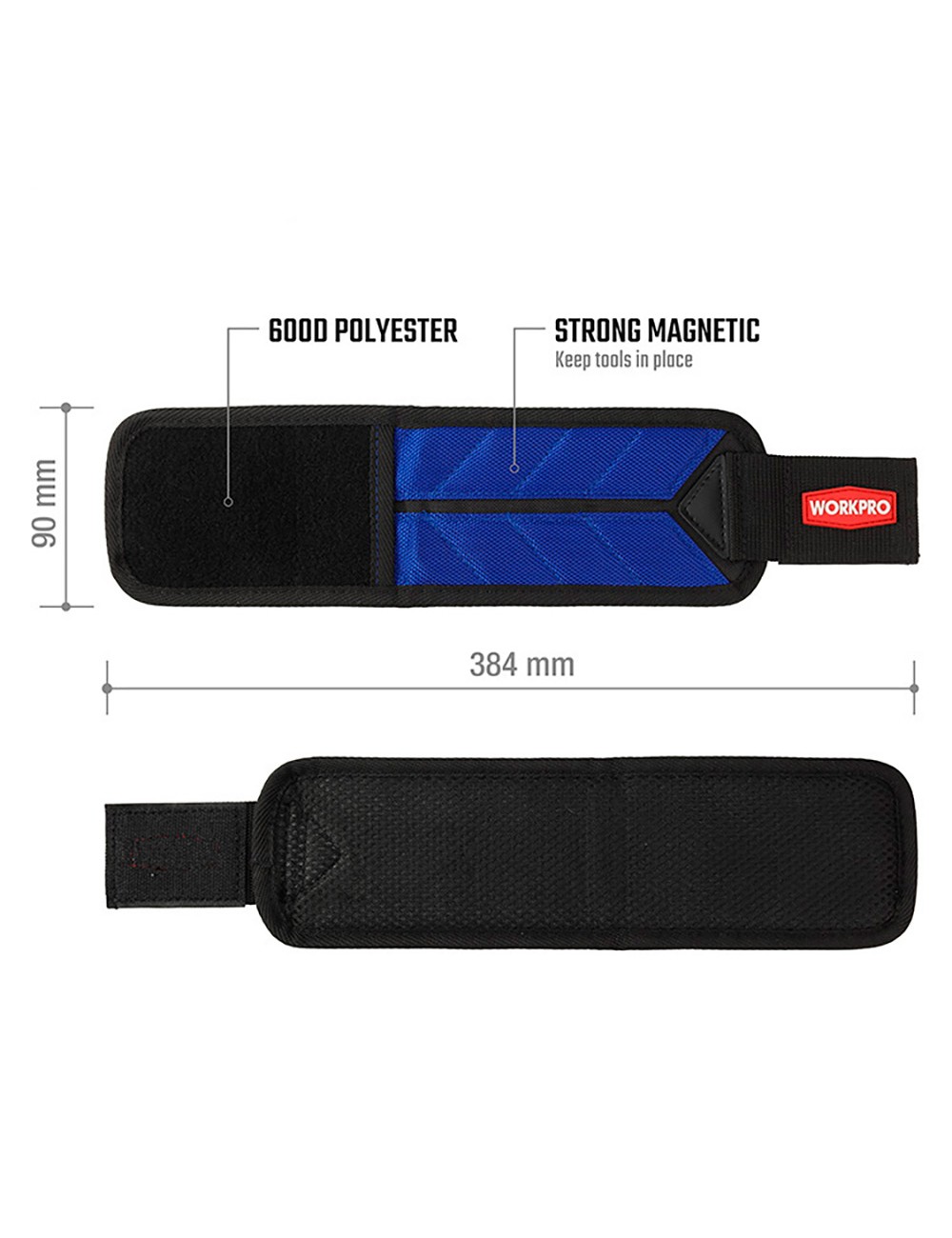 Muñequera magnética 285 x 75 mm