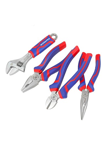 Alicates + llave ajustable, 4 piezas