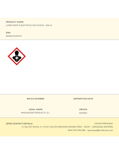 Lubricante dieléctrico multiusos , 400 ml