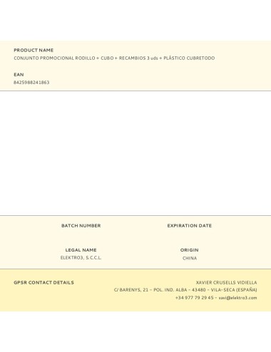 Conjunto promocional rodillo + cubo + recambios 3 uds + plástico cubretodo