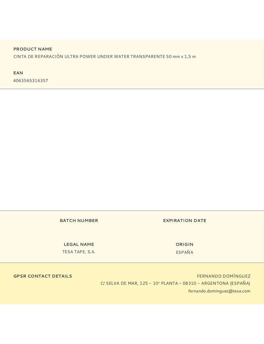 Cinta de reparación ultra power under water transparente 50 mm x 1,5 m