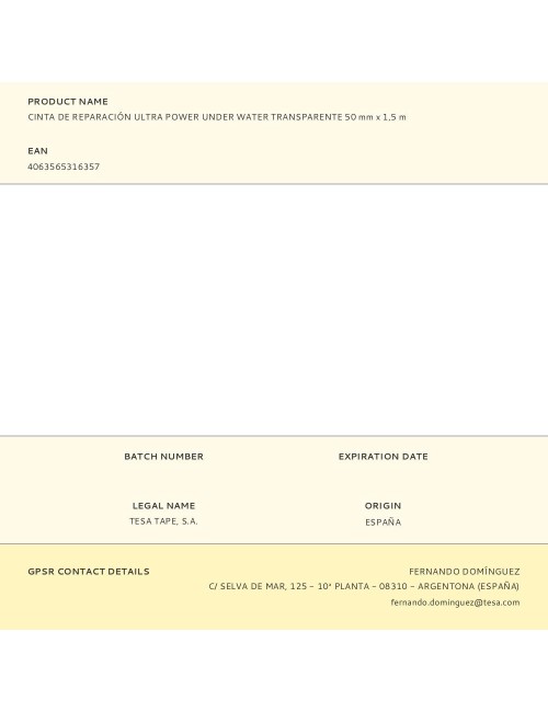 Cinta de reparación ultra power under water transparente 50 mm x 1,5 m