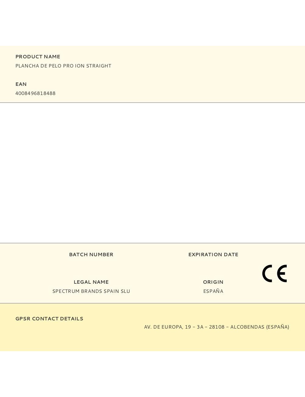 Plancha de pelo pro ion straight