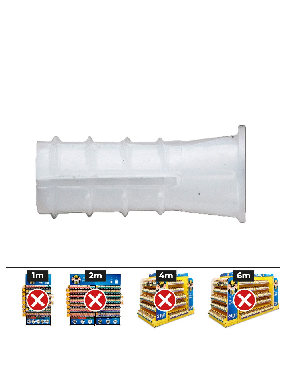 Taco de plástico tipo b ø 8 mm, caja 500 uds