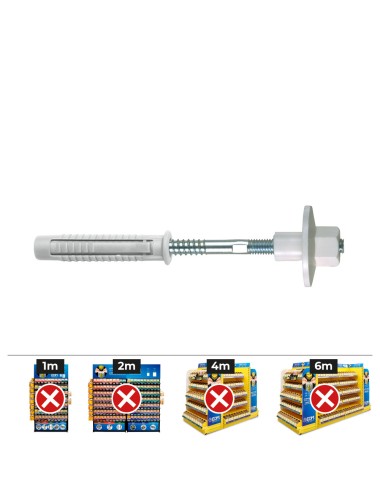 Bolsa 2 unidades fijación lavabo tuerca de nylon ø 8 x 100 fltn