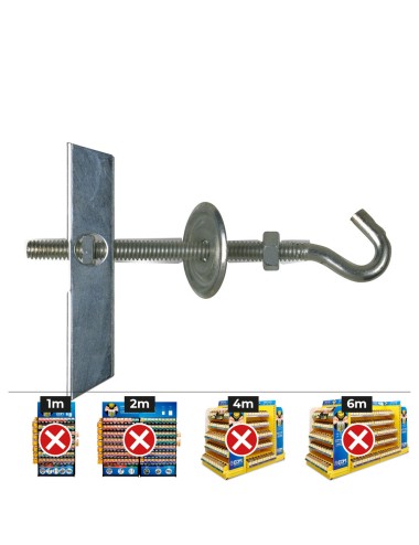 Basculante con gancho m5 con arandela y tuerca (caja 50 unid)