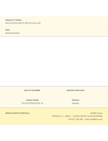 Basculante suelto m8 (caja 50 unid)