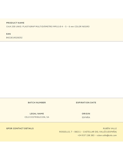 Plastigrap multidiámetro mplg ø4 - 5 - 6 mm, negro, caja 200 uds