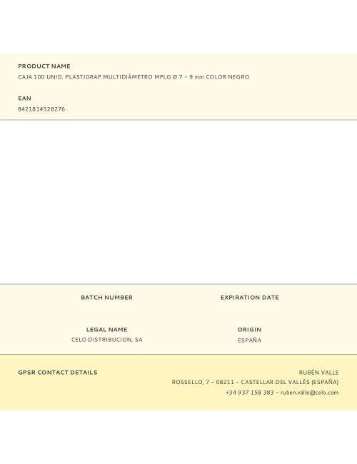 Plastigrap multidiámetro mplg ø7 - 9 mm, negro, caja 100 uds