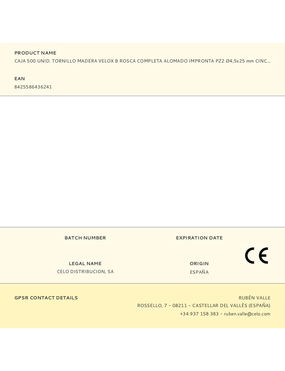 Caja 500 unid. tornillo madera velox b rosca completa alomado impronta pz2 ø4,5x25 mm cincado