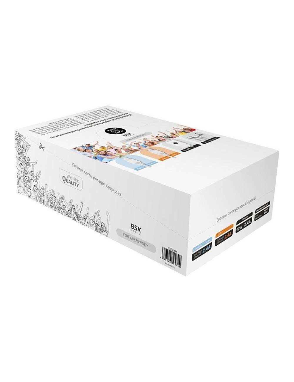 Expositor cargadores, cables y auriculares