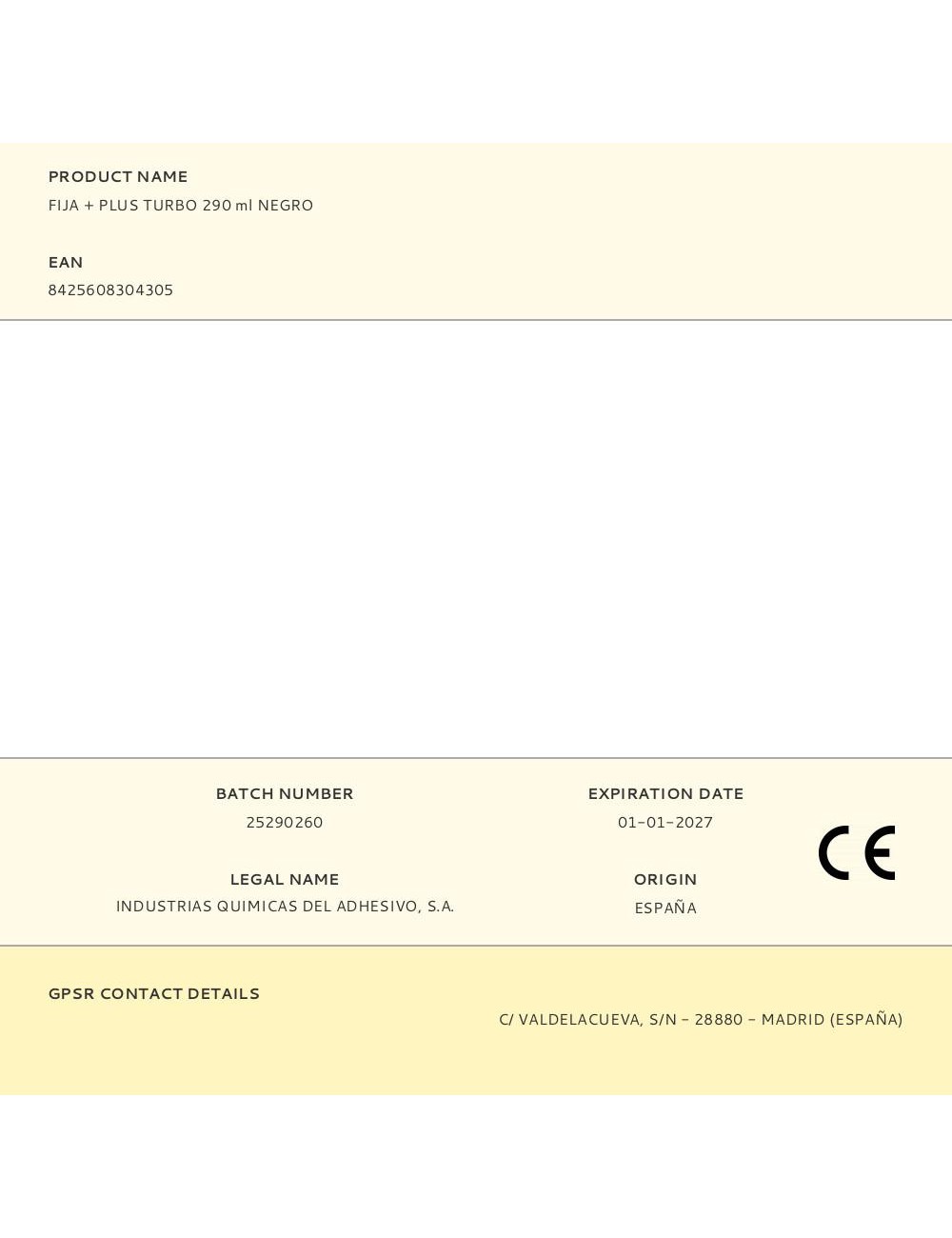 Fija + plus turbo 290 ml negro