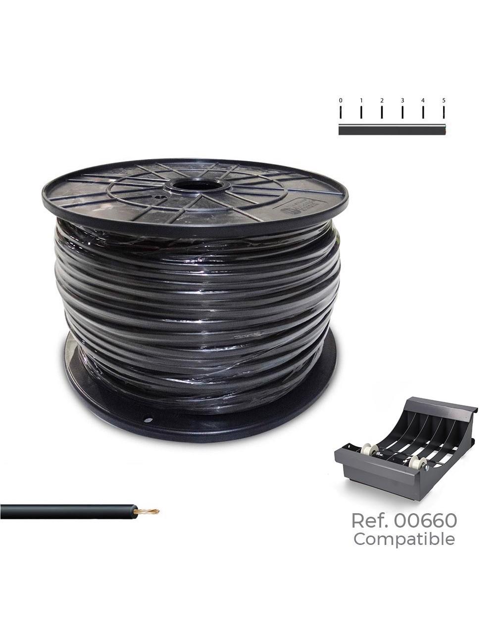 Cablecillo h07z1-k 2,50 mm negro, 400 m. ( bobina mediana )