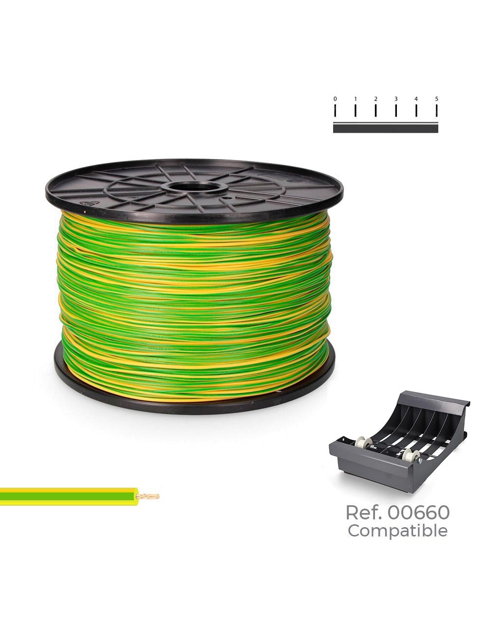 Cablecillo h07z1-k 2,50 mm bicolor, 400 m. ( bobina mediana )