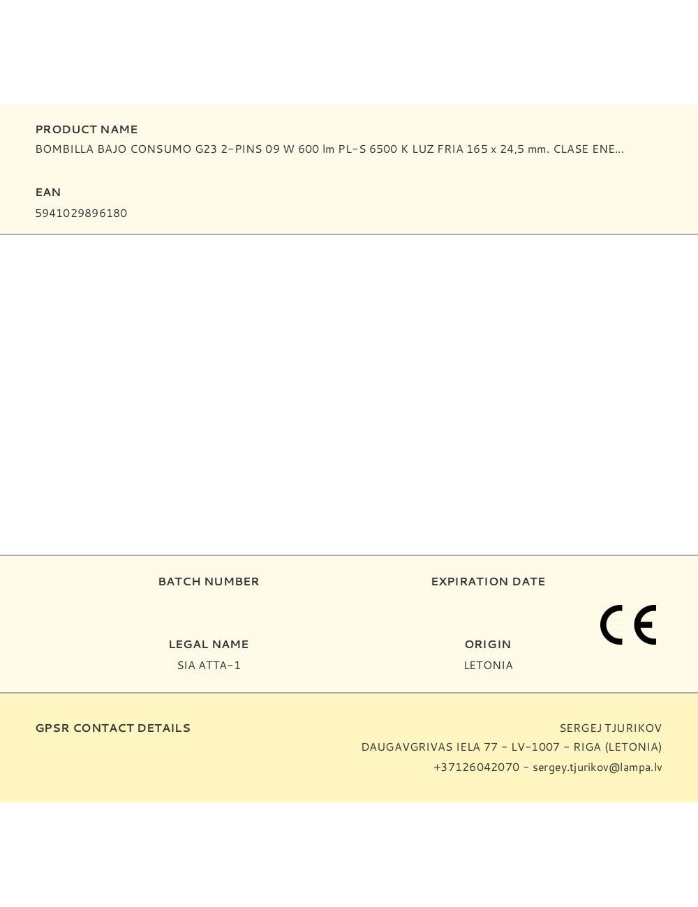 Bombilla bajo consumo g23 2-pins 09 w 600 lm pl-s 6500 k luz fria 165 x 24,5 mm. clase energética a+