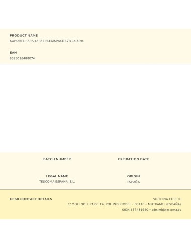 Soporte para tapas flexispace 37 x 14,8 cm