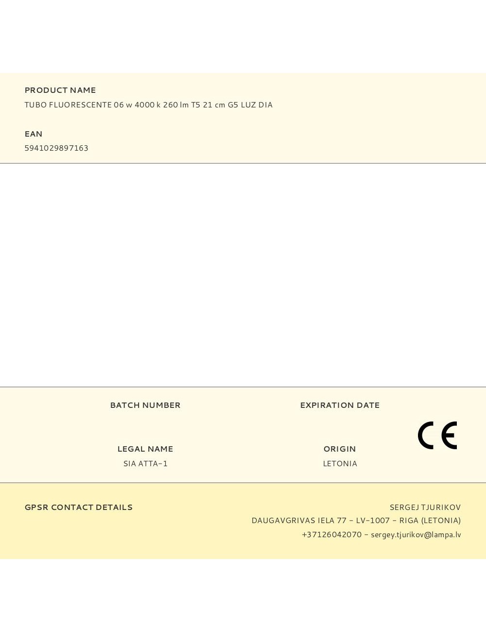 Tubo fluorescente 06 w 4000 k 260 lm t5 21 cm g5 luz dia