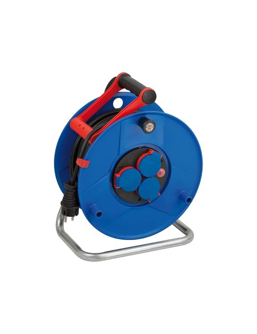 Enrollacables 50 m 3 g 1,50 mm 3 tomas bipolares con t/tl con cable bremaxx® ip44