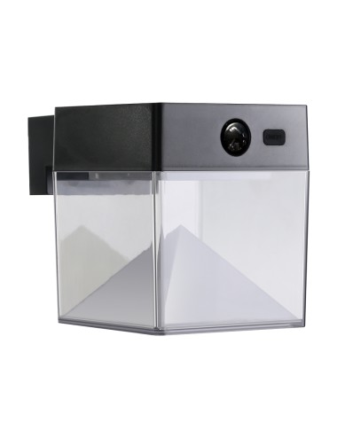 Aplique solar cuadrado 4 w 500 lm, 3.000/4.000/6.500 k, 3cct, con sensor, negro