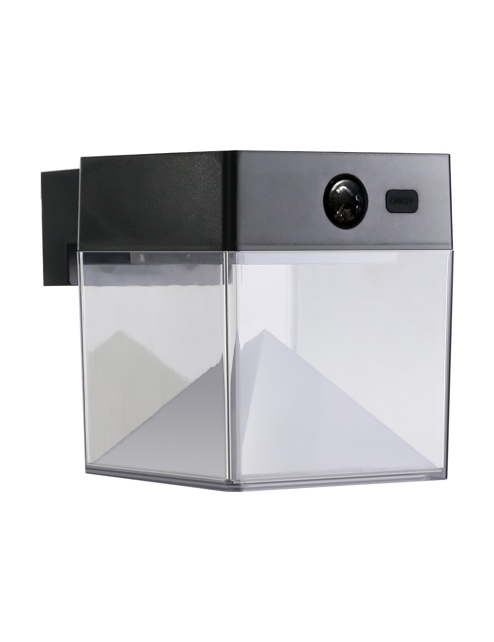 Aplique solar cuadrado 4 w 500 lm, 3.000/4.000/6.500 k, 3cct, con sensor, negro