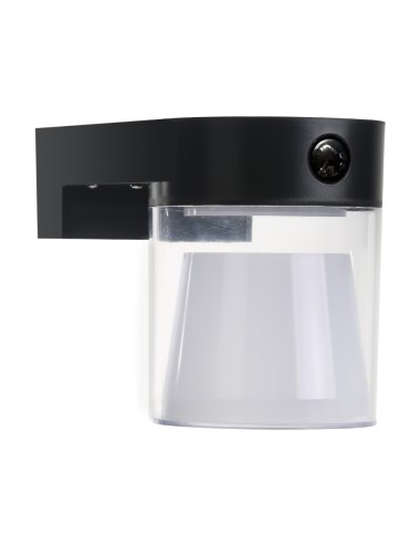 Aplique solar cilindrico 4 w 500 lm, 3.000/4.000/6.500 k, 3cct, con sensor, negro