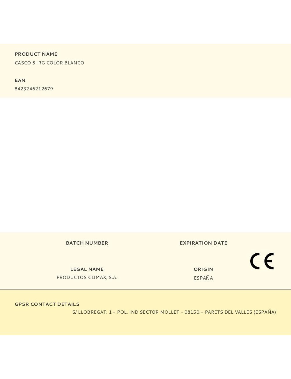 Casco 5-rg color blanco