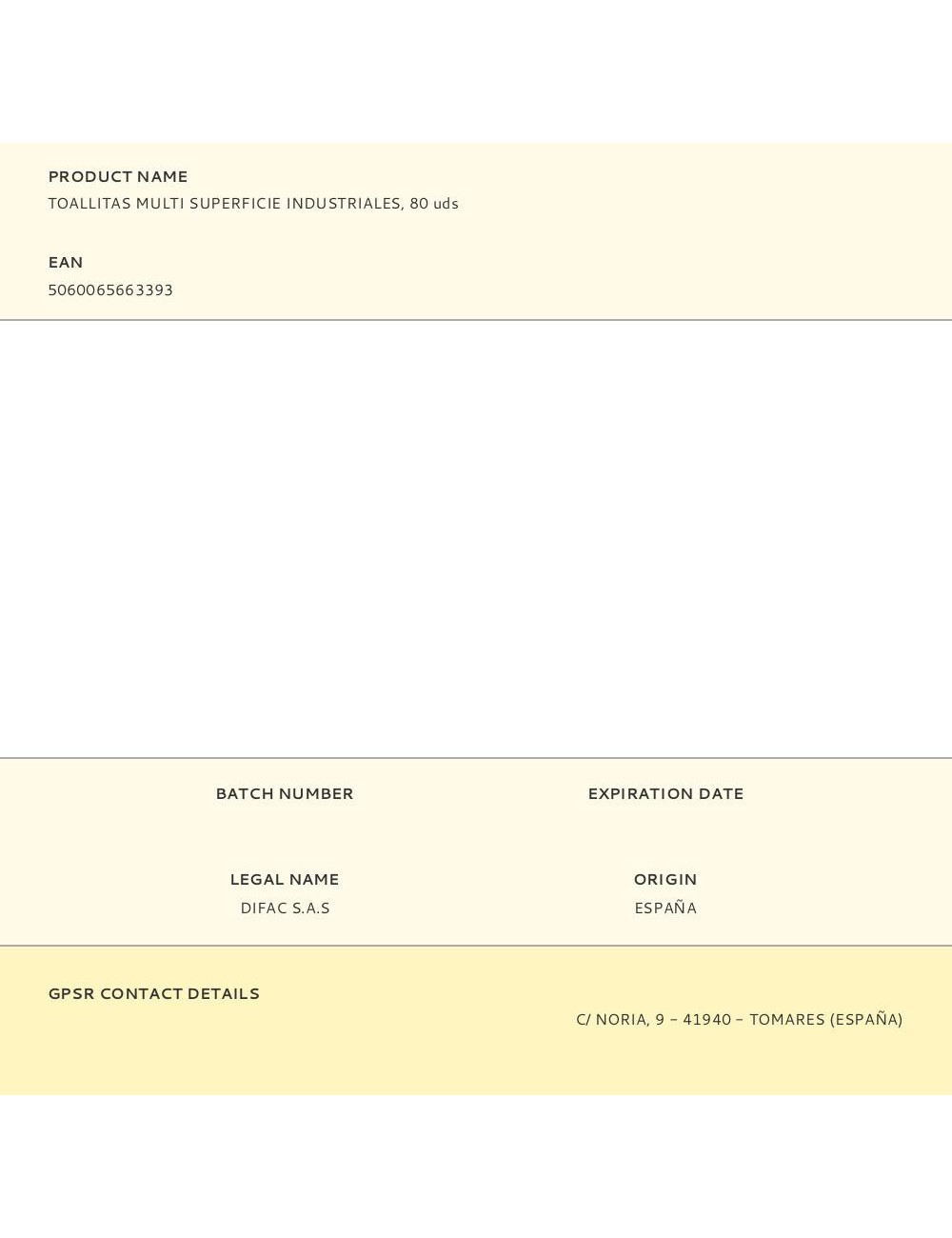 Toallitas multi superficie industriales, 80 uds