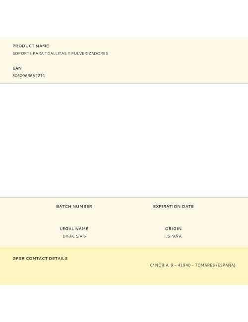 Soporte para toallitas y pulverizadores